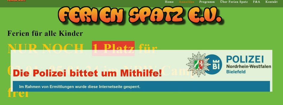 Ermittlungen zu verdächtiger Internetseite mit angeblichem Angebot für Kinderferiencamps