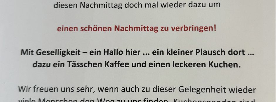 Einladung zum Seniorennachmittag