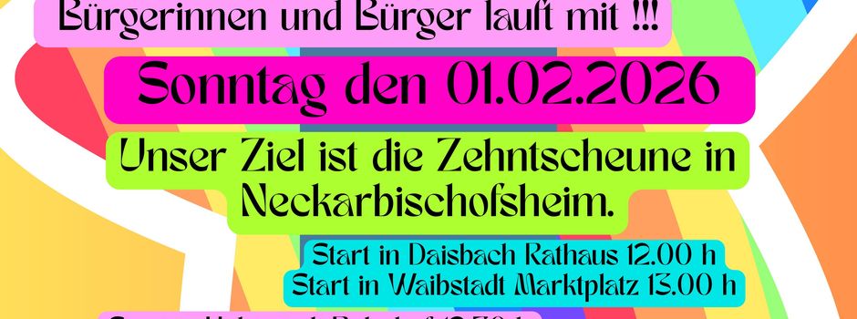 Sternwanderung: Demokratie in Bewegung am 1. Februar