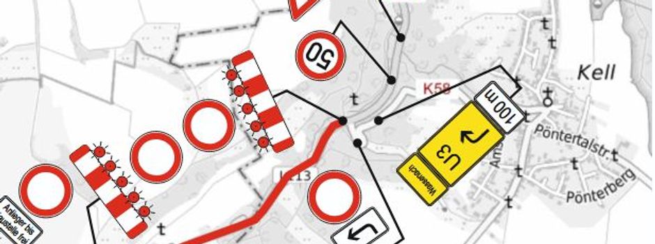 Vollsperrung L113 für Hangsicherung