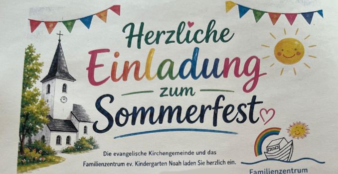 Sommerfest der evangelischen Kirchengemeinde und des Familienzentrums ev. Kindergarten Noah