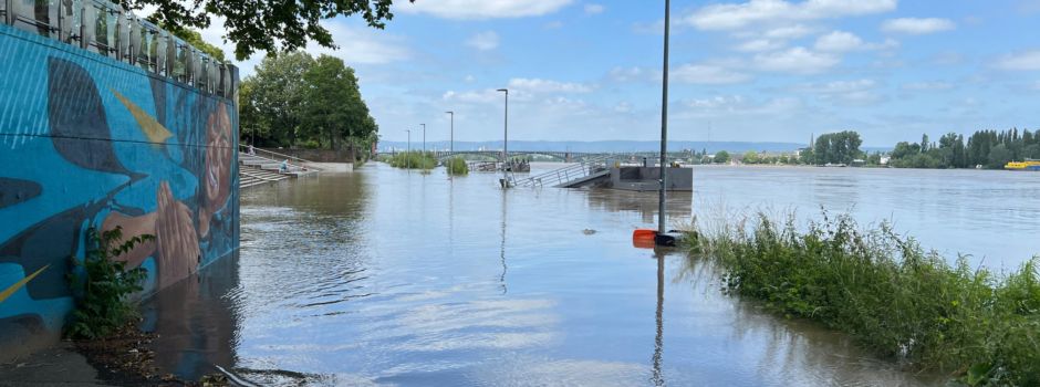 Hochwasser in Mainz: Rheinpegel soll 6-Meter-Marke knacken
