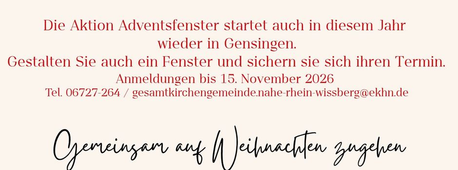 Adventsfenster-Aktion in Gensingen