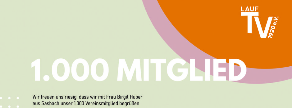 TV Lauf freut sich über 1.000 Mitglied