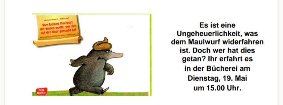 Wer hat dem Maulwurf auf den Kopf gemacht?