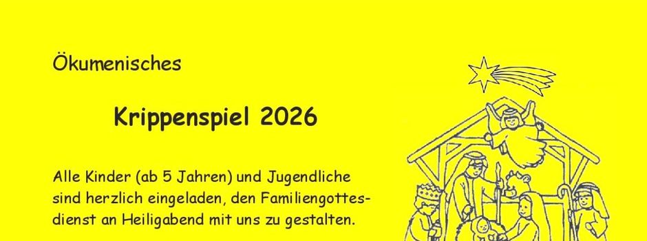 Ökumenisches Grippenspiel 2026  - Mitwirkende für das Grippenspiel gesucht

Anmeldung bis 16.10.2026 möglich