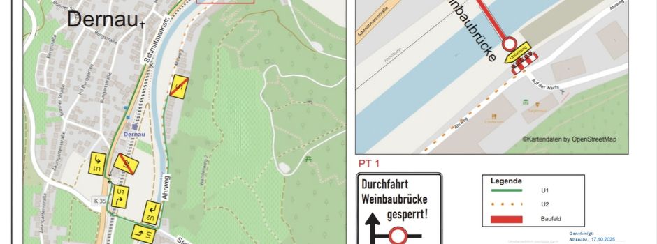 Update: Sperrung Weinbaubrücke!⛔️