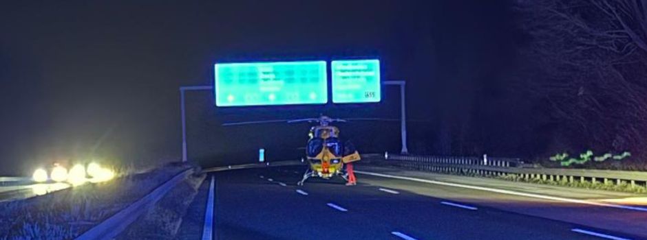 Hubschrauber landet auf A3: Vollsperrung nach Unfall bei Wiesbaden