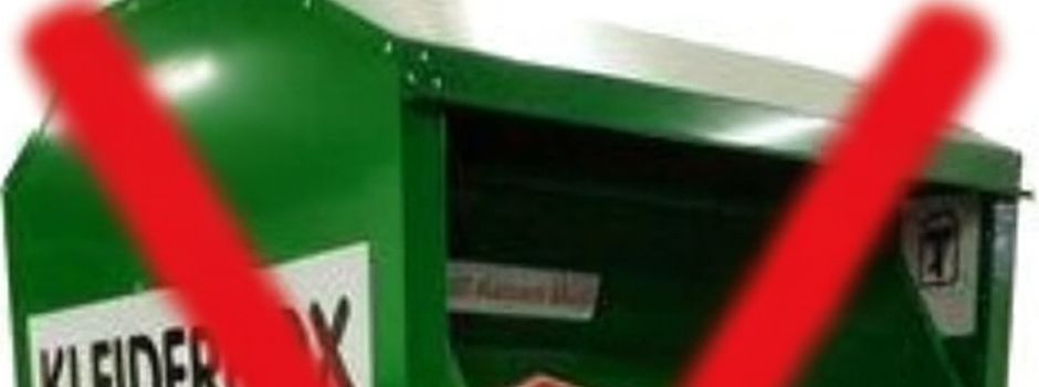 Altkleidercontainer gesperrt