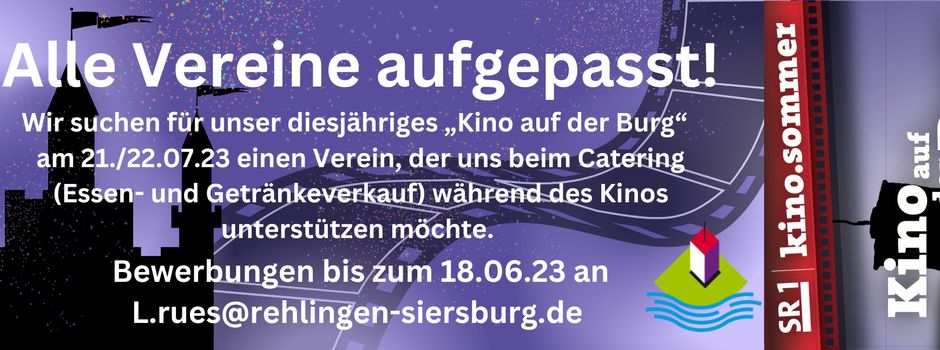 Vereine aufgepasst! - Catering für „Kino auf der Burg“ gesucht