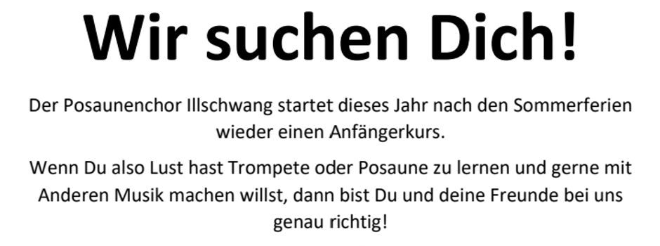 Posaunenchor startet Anfängerkurs
