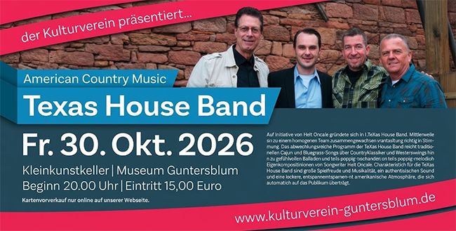 American Country Music: TeXas House Band gastiert in Guntersblum