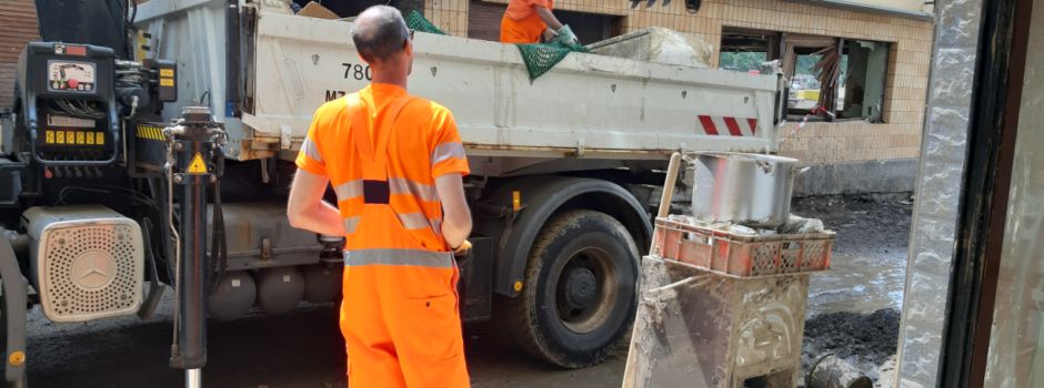 Flutkatastrophe: Mainzer Entsorgungsbetrieb hilft in Ahrweiler