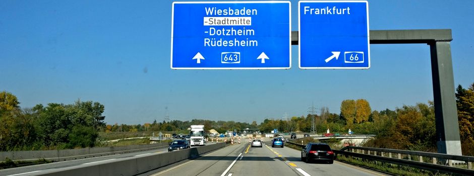 Wiesbaden: A66 am Schiersteiner Kreuz in Richtung Frankfurt gesperrt