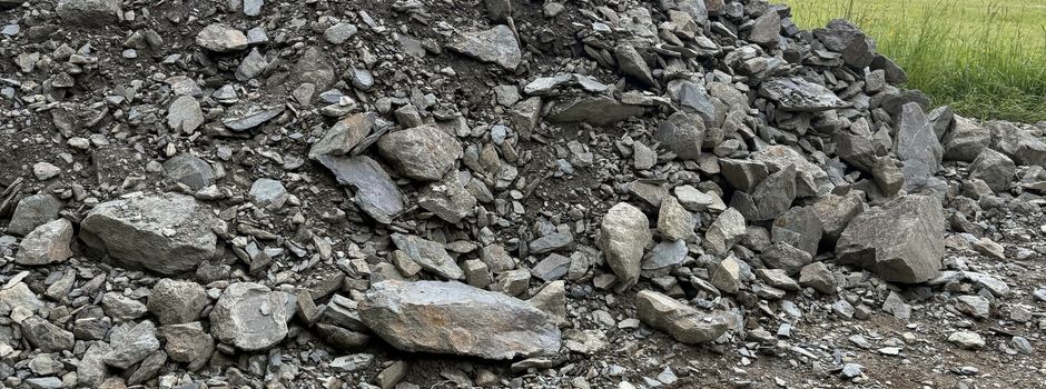 Bruchstein vom Aushub des Hochbehälters zum Mitnehmen