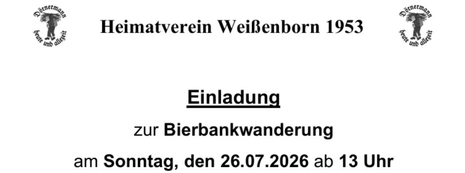 Einladung zur Bierbankwanderung am 26.07.