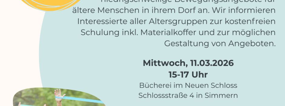 Informationsveranstaltung "Bewegungsbegleitung"