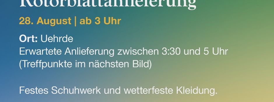 Öffentliche Rotorblattanlieferung im  Windpark Gevensleben , Winnigstedt & Uehrde