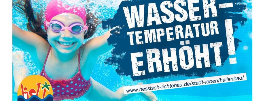 Anhebung der Wassertemperaturen im Hallenbad