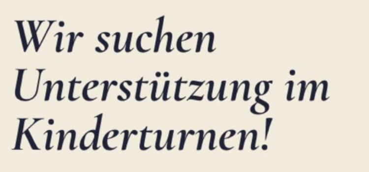 Unterstützung im Kinderturnen gesucht