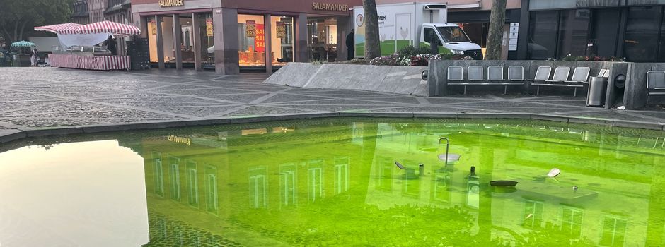 Aktivisten färben mehrere Mainzer Brunnen grün