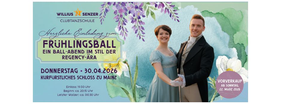 Willius-Senzer zurück im Kurfürstlichen Schloss: Regency-Ball am 30. April 2026