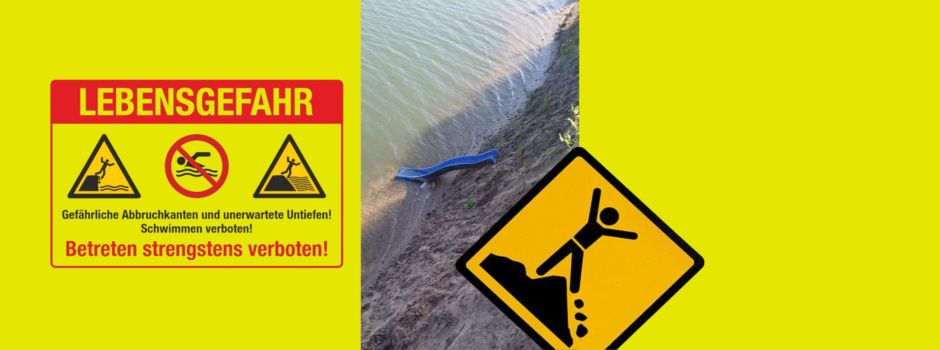 Lebensgefahr an Steilhängen - Hinweise aus dem Kieswerk