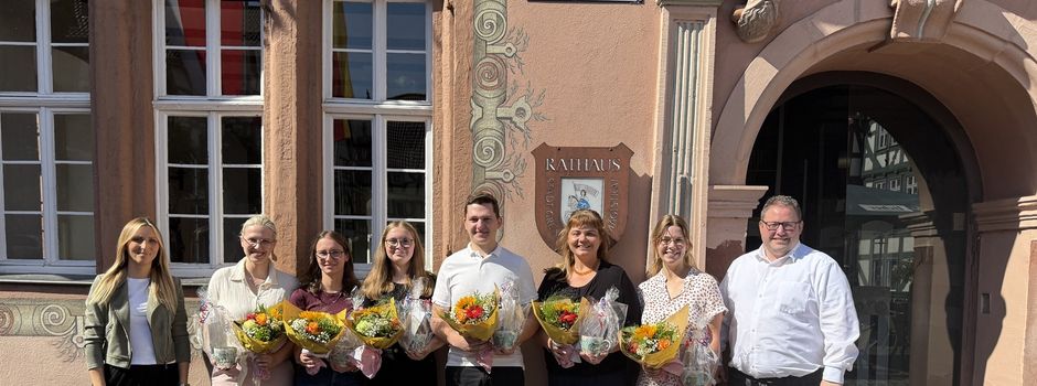 Glückwünsche zum erfolgreichen Ausbildungsabschluss bei der Stadt Grünberg