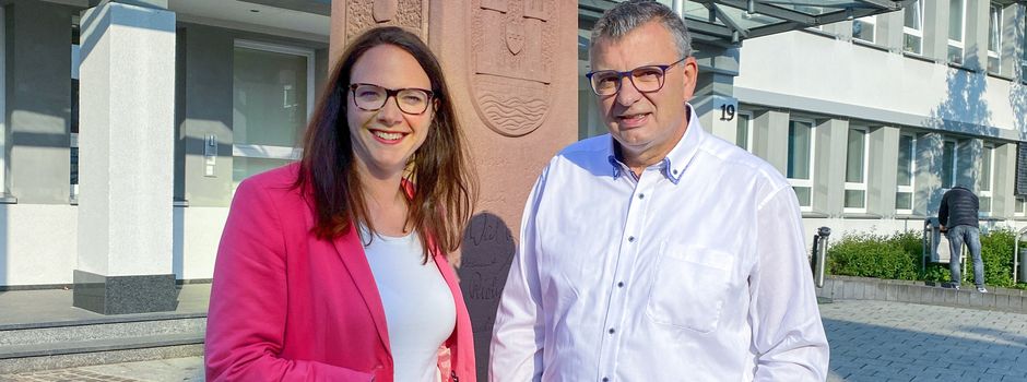 Gebauer im Gespräch mit Bürgermeister Vehreschild