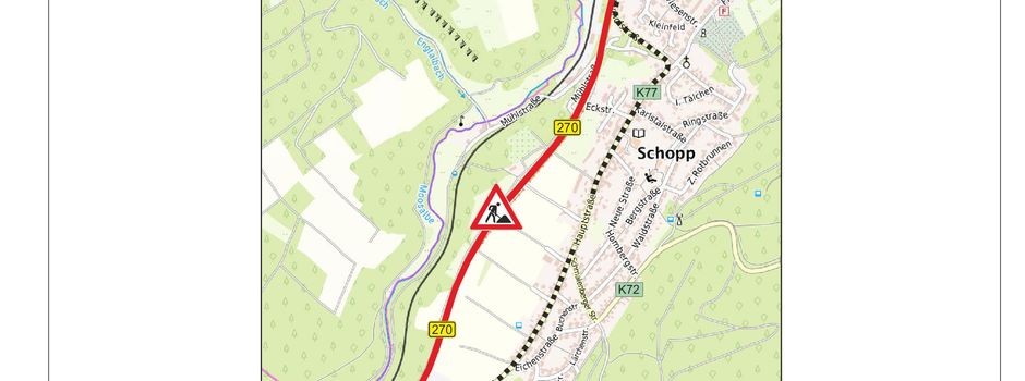 Pressemitteilung  B 270 / KL, Ortsumfahrung Schopp, Sanierung der Fahrbahn
