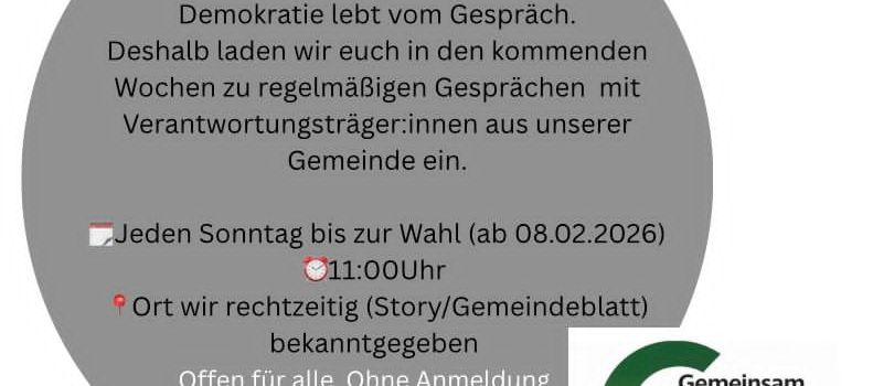 Die Wählerliste "Gemeinsam für Wohratal" lädt ein zum Austausch!