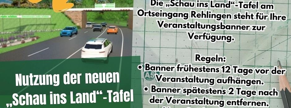 Infos für Veranstalter 2025: Nutzung der Tafel „Schau ins Land“ und Bannerregelungen