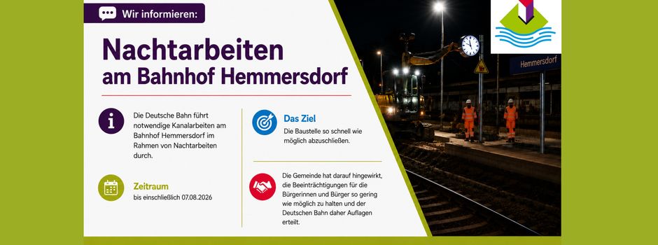 Nachtarbeiten am Bahnhof Hemmersdorf 