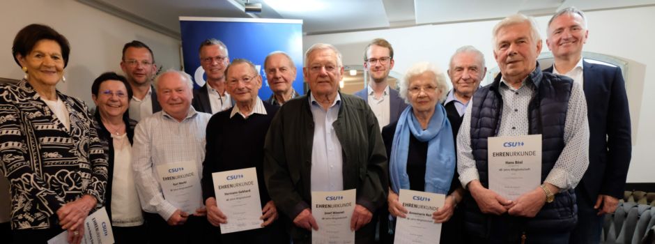CSU-Ortsverband ehrt langjährige Mitglieder