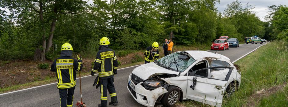 Schwerer Verkehrsunfall bei Wiesbaden: Auto überschlägt sich mehrfach