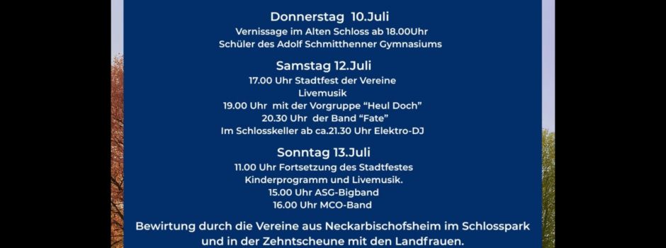 Heute startet das Stadtfest!