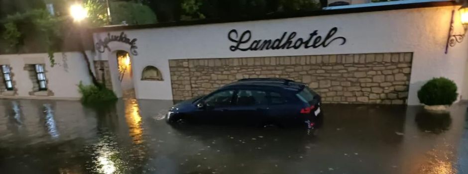 Straßen überschwemmt: Unwetter trifft Bodenheim schwer