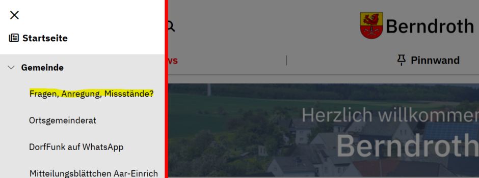 Neues Bürgerservice-Formular in Berndroth