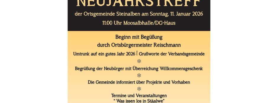 Neujahrstreff der Ortsgemeinde Steinalben