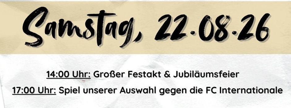100 Jahre SV Rengsdorf: Große Jubiläumswoche im August 2026