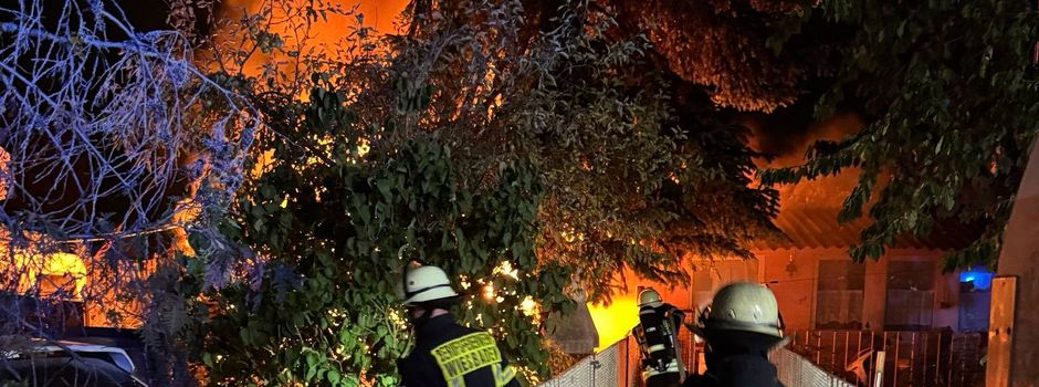 Gartenhütte in Mainz-Kastel brennt