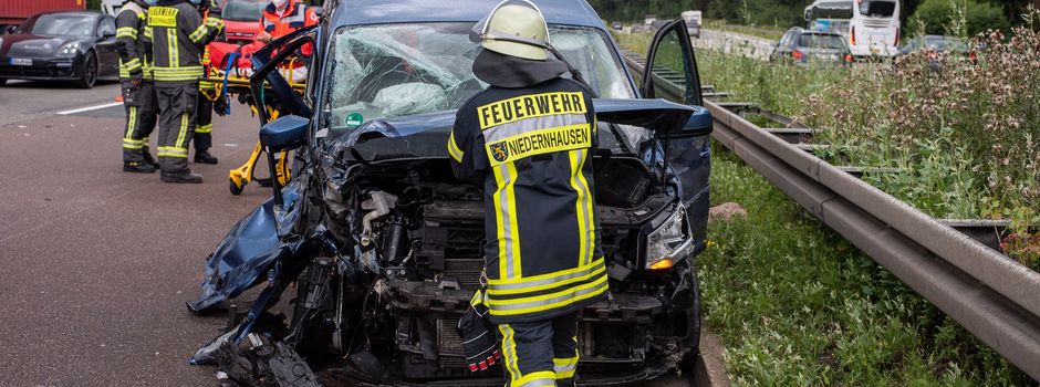 Vollsperrung nach Unfall auf der A3 bei Wiesbaden