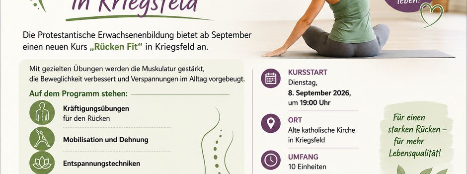 RÜCKEN FIT - Neuer Kurs der Prot. Erwachsenenbildung