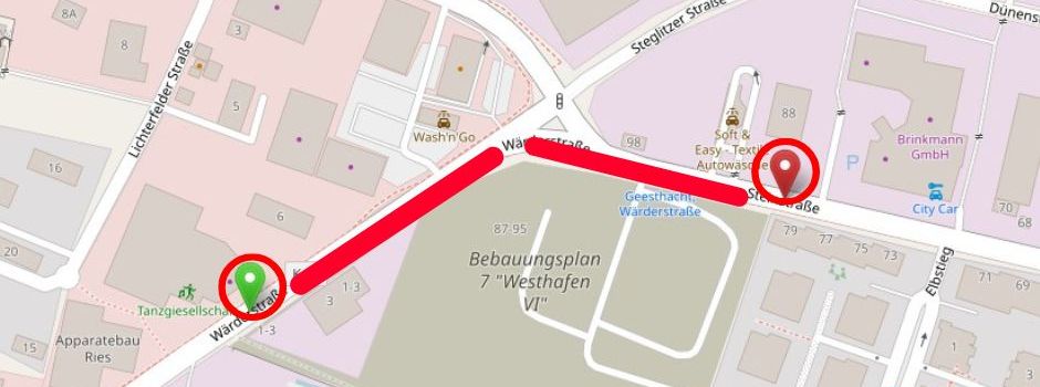 Verkehrsbehinderungen an Wärderstraße und Steinstraße 
