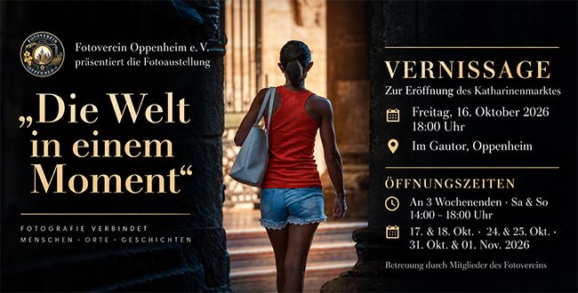 Die Welt in einem Moment: Fotoverein Oppenheim lädt zur Ausstellung im Gautor