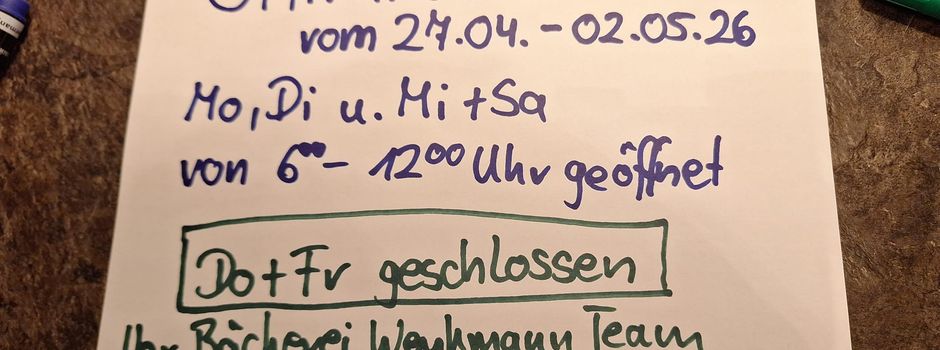 Bäckerei Wenkmann: Geänderte Öffnungszeiten