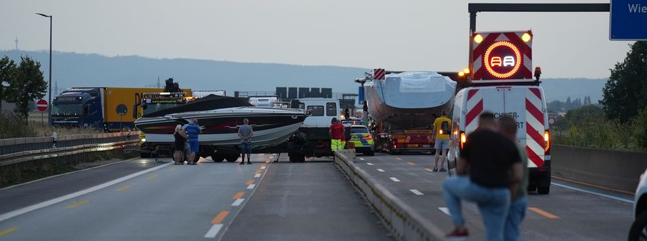 Boot auf der A3 sorgt für Verkehrschaos am Wiesbadener Kreuz