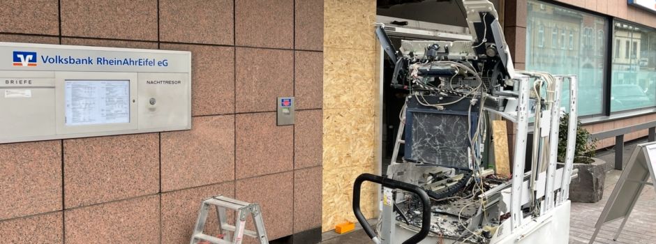 Unbekannte brechen in Bankfiliale ein und hebeln Geldautomaten auf