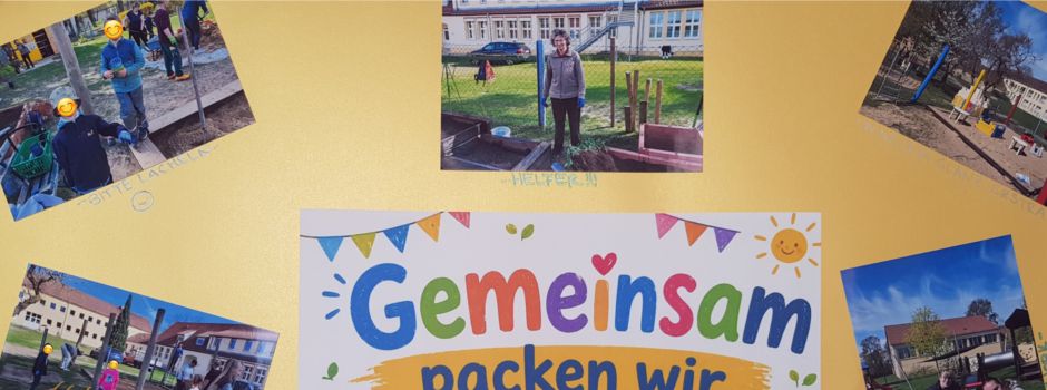 Gemeinsam angepackt: Frühjahrsputz in der Kita Podelzig