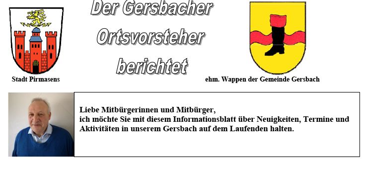 Der Ortsvorsteher informiert